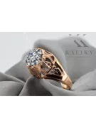 Kubické zirkonie. Originální vinobraní 14K produkt s růžovým zlatým kroužkem vinobraní VRC080R